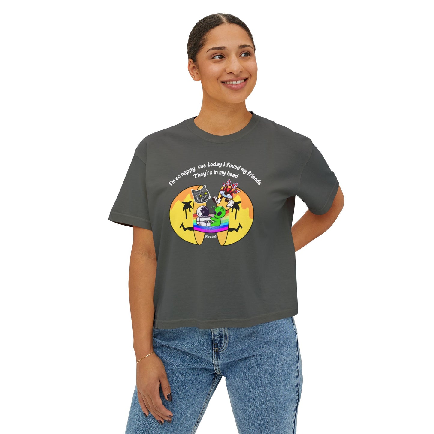 Nirvana Quote Funny Boxy Tee / Friends in my Head / y2k / Hippie