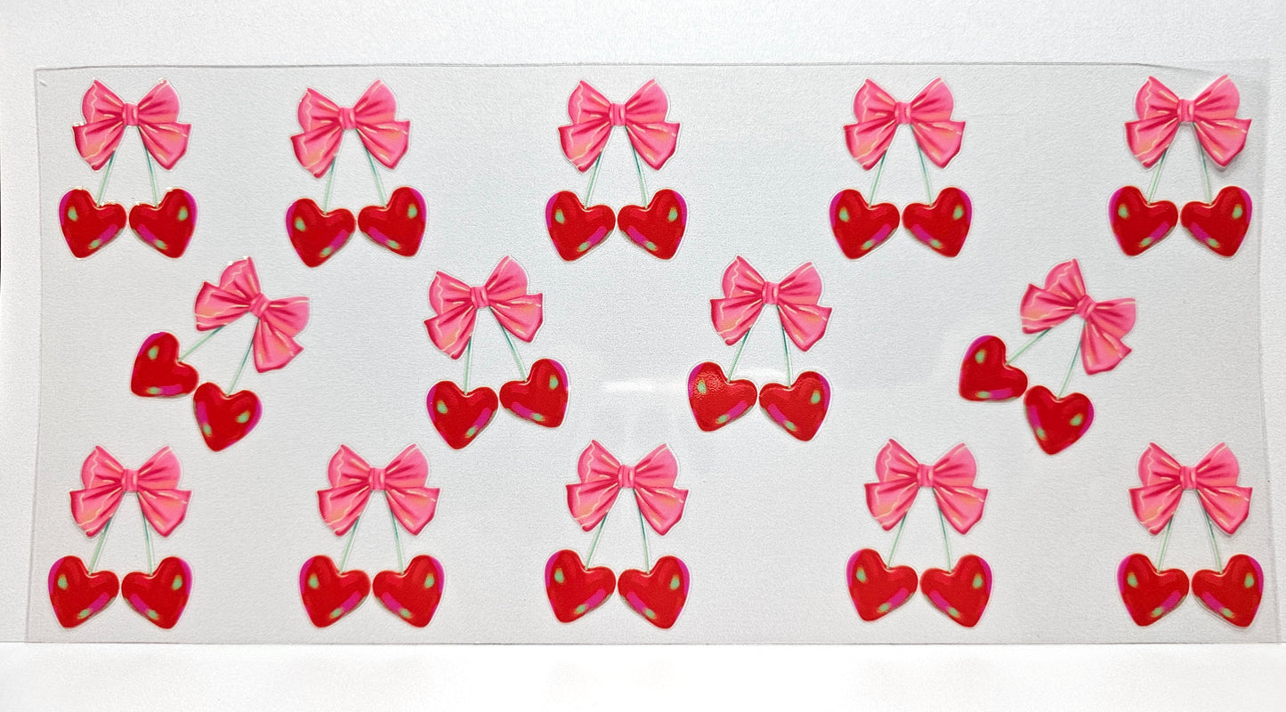 Cherries Bows and Hearts UVDTF Wrap 16 oz