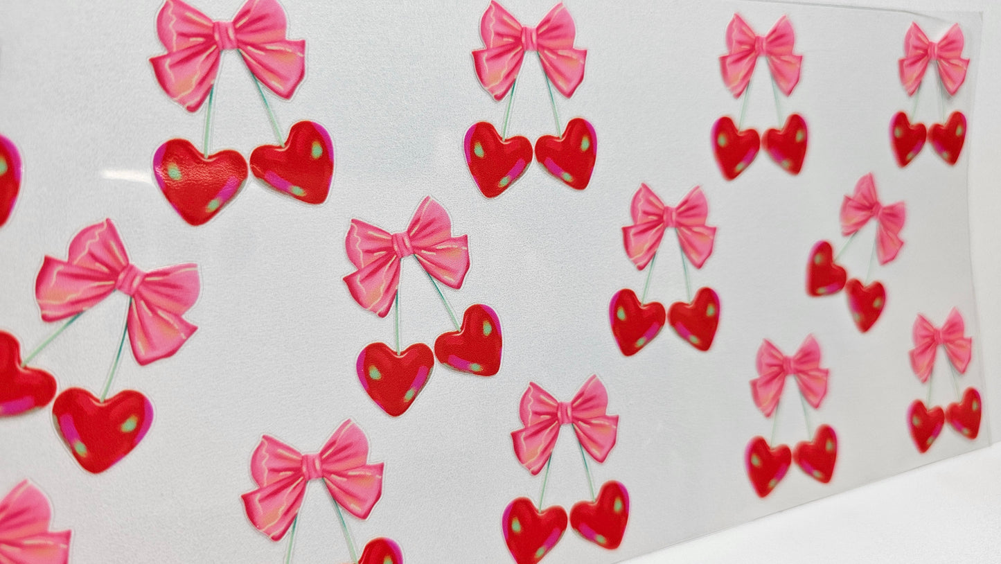 Cherries Bows and Hearts UVDTF Wrap 16 oz