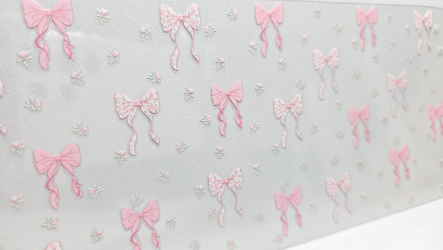 Delicate Pink Bows and Flowers UVDTF Wrap 16 oz