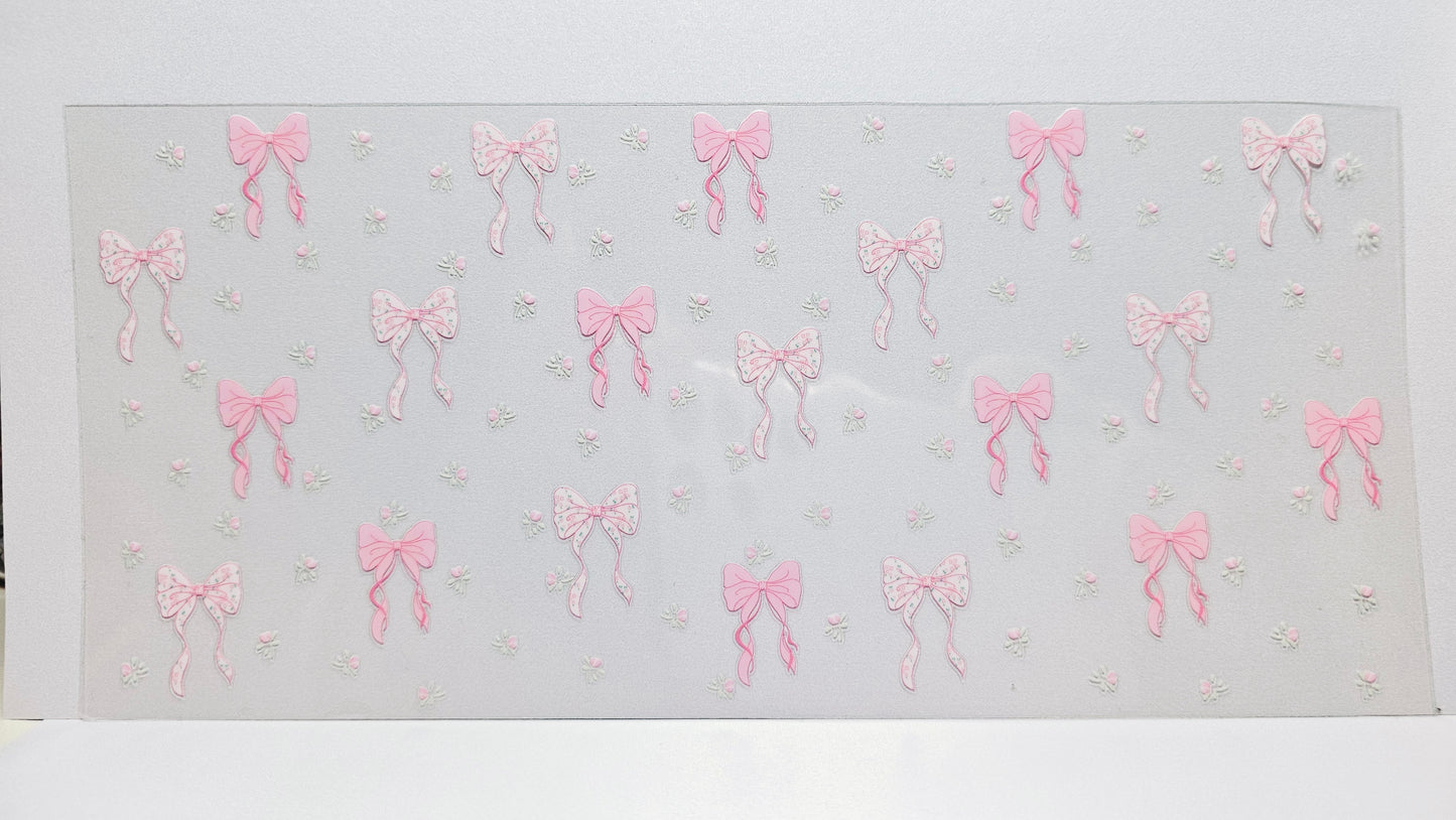 Delicate Pink Bows and Flowers UVDTF Wrap 16 oz