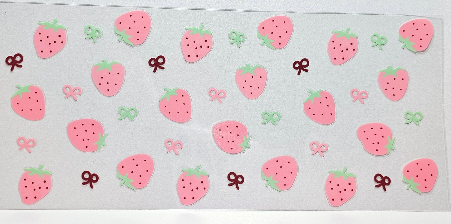 Strawberries and Bows UVDTF Wrap 16 oz