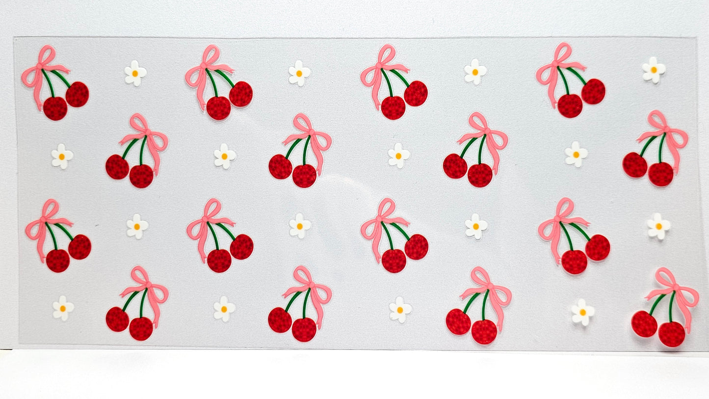 Cherries Daisies and Bows UVDTF Wrap 16 oz