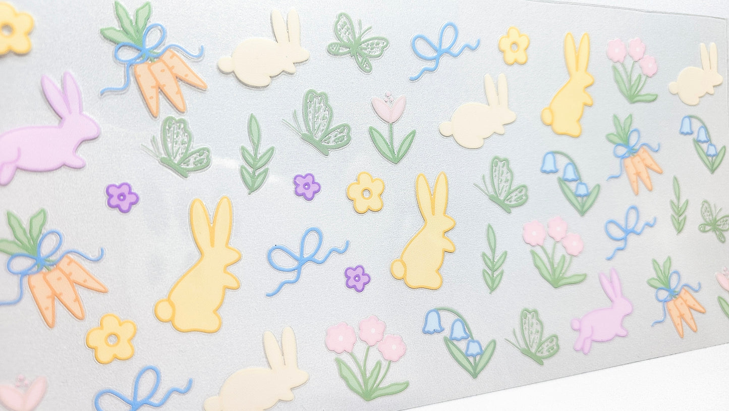 Bunnies, Butterflies, Flowers, Bows UVDTF Wrap 16 oz