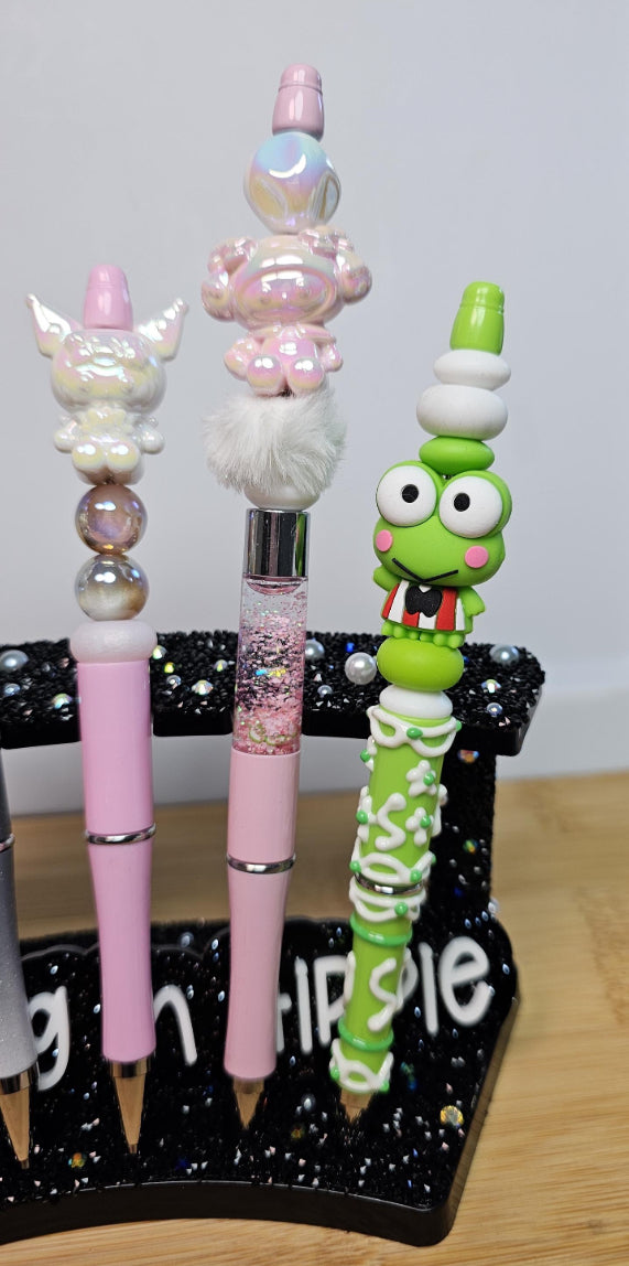 Kawaii Sanrio Silicone Beaded Pens / Focal Bead Ballpoint Refillable Cute Stationery Gift