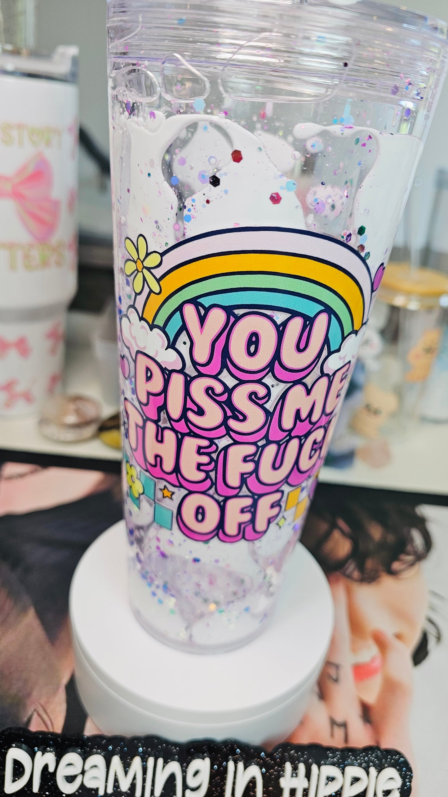 You Piss Me the F*** Off Funny Sarcastic Tumbler / Lava Drip Cup / Glitter / UVDTF Wrap / Funny Gift