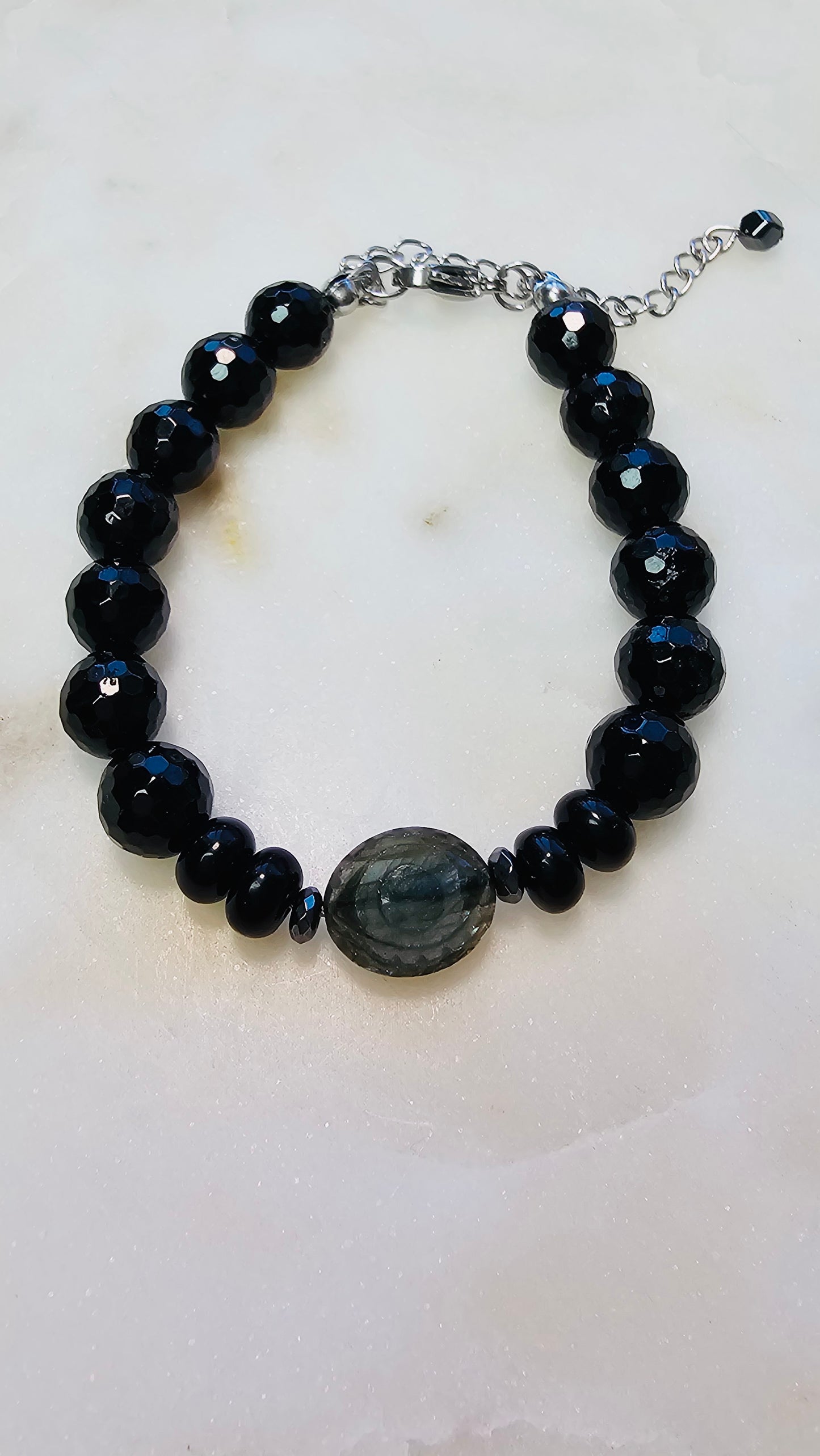 Labradorite Evil Eye Protection Bracelet | Evil Eye Jewelry | AAA Black Tourmaline | Hematite | Protection Crystal Bracelet