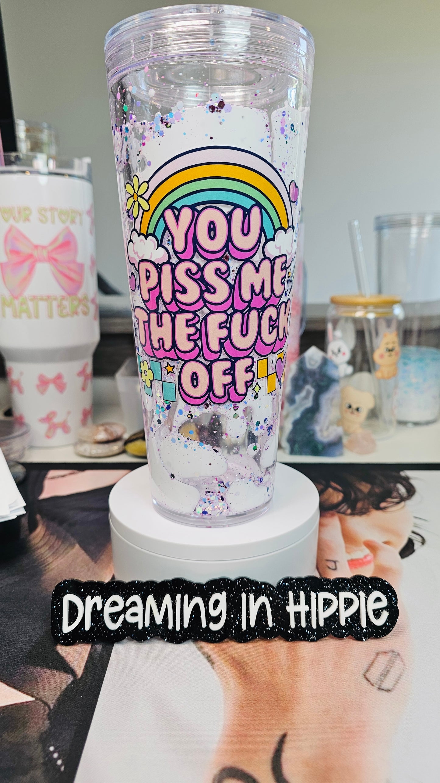 You Piss Me the F*** Off Funny Sarcastic Tumbler / Lava Drip Cup / Glitter / UVDTF Wrap / Funny Gift