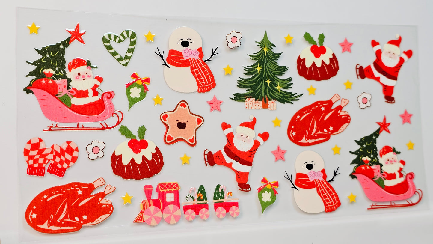 Christmas Santa Christmas Tree Presents UVDTF Wrap 16 oz