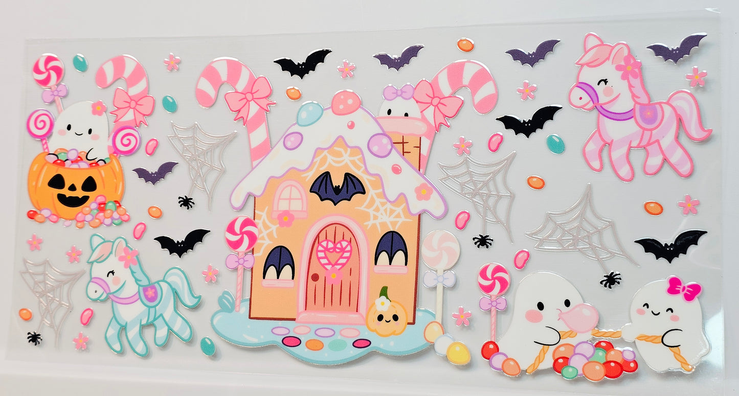 Christmas Halloween Haunted Gingerbread House UVDTF Wrap 16 oz