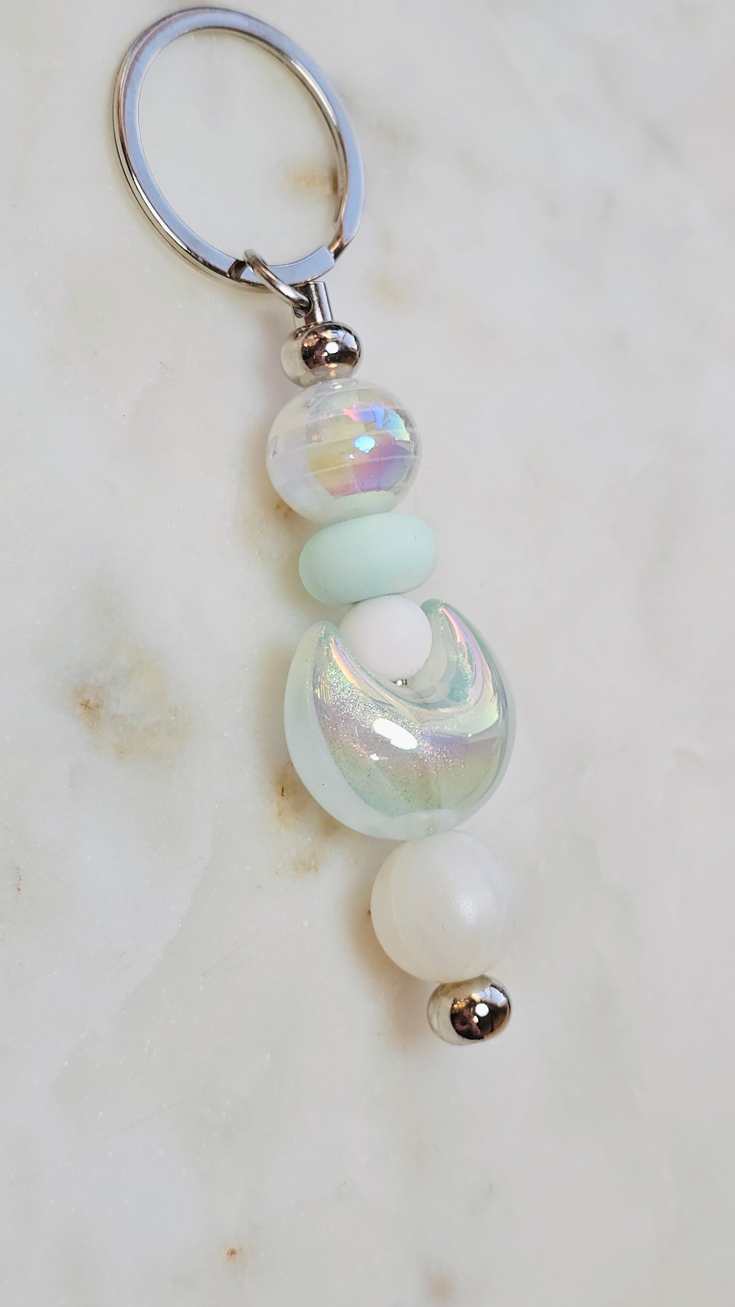 Moon Keychain™ | Cute Beaded Keychain | Pastel Moon Charm | Bag Charm | Purse Accessory | Gift for Her