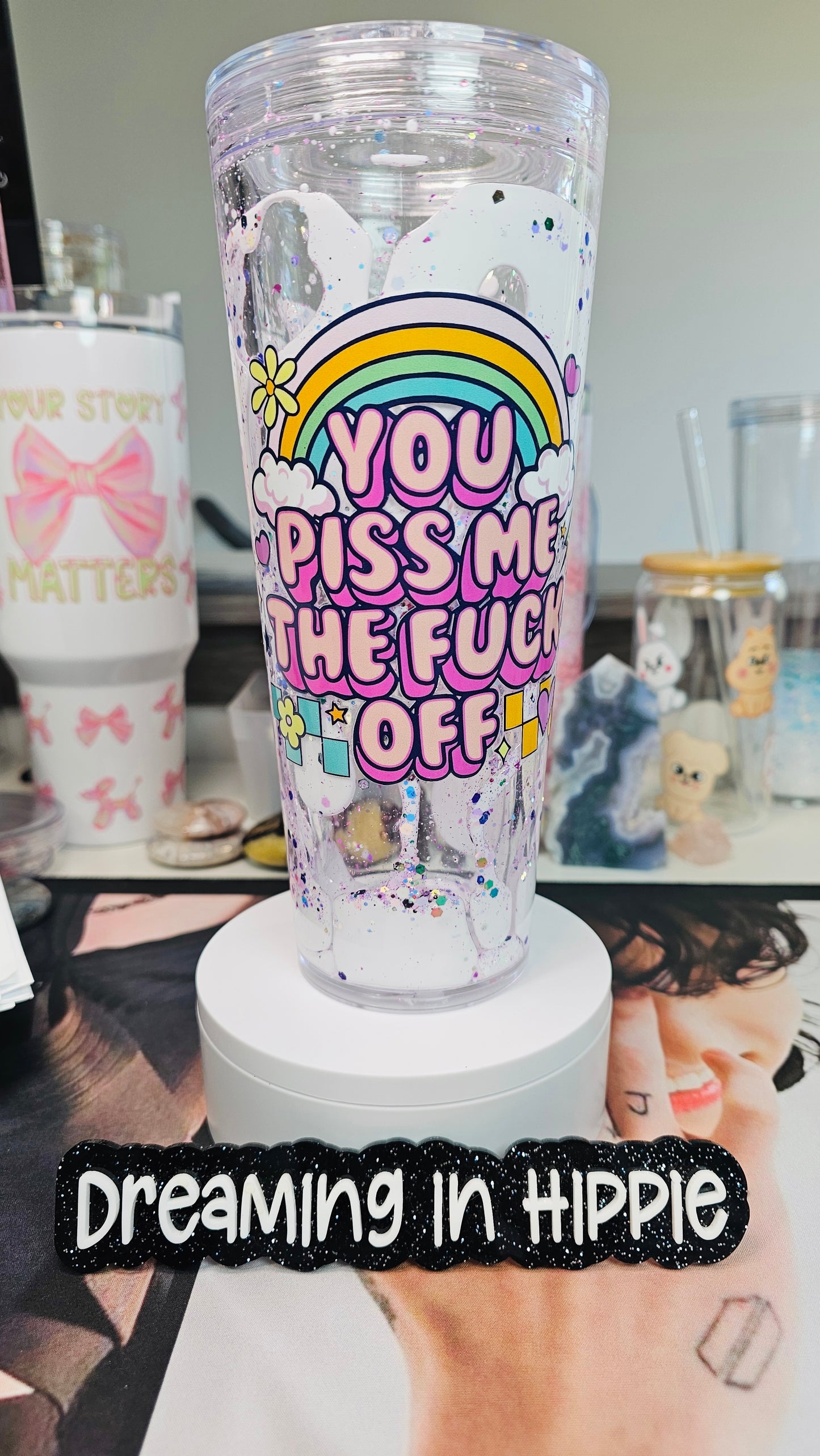 You Piss Me the F*** Off Funny Sarcastic Tumbler / Lava Drip Cup / Glitter / UVDTF Wrap / Funny Gift