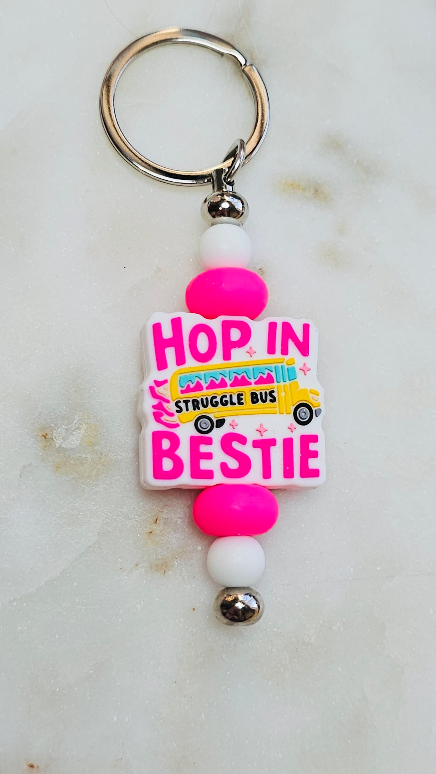 Struggle Bus Funny Keychain | Beaded Keychain | Sarcastic Gift | Bag Charm | Purse Accessory | Gag Gift for Her