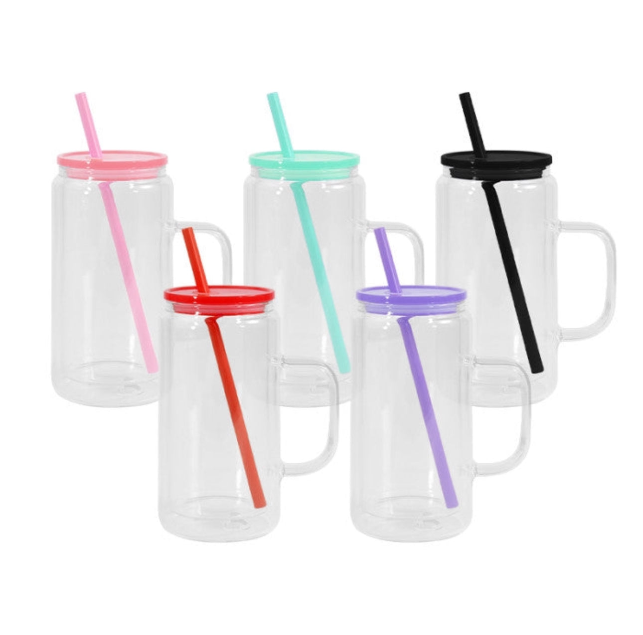 Snow Globe Glass Tumbler w Handle 16 oz
