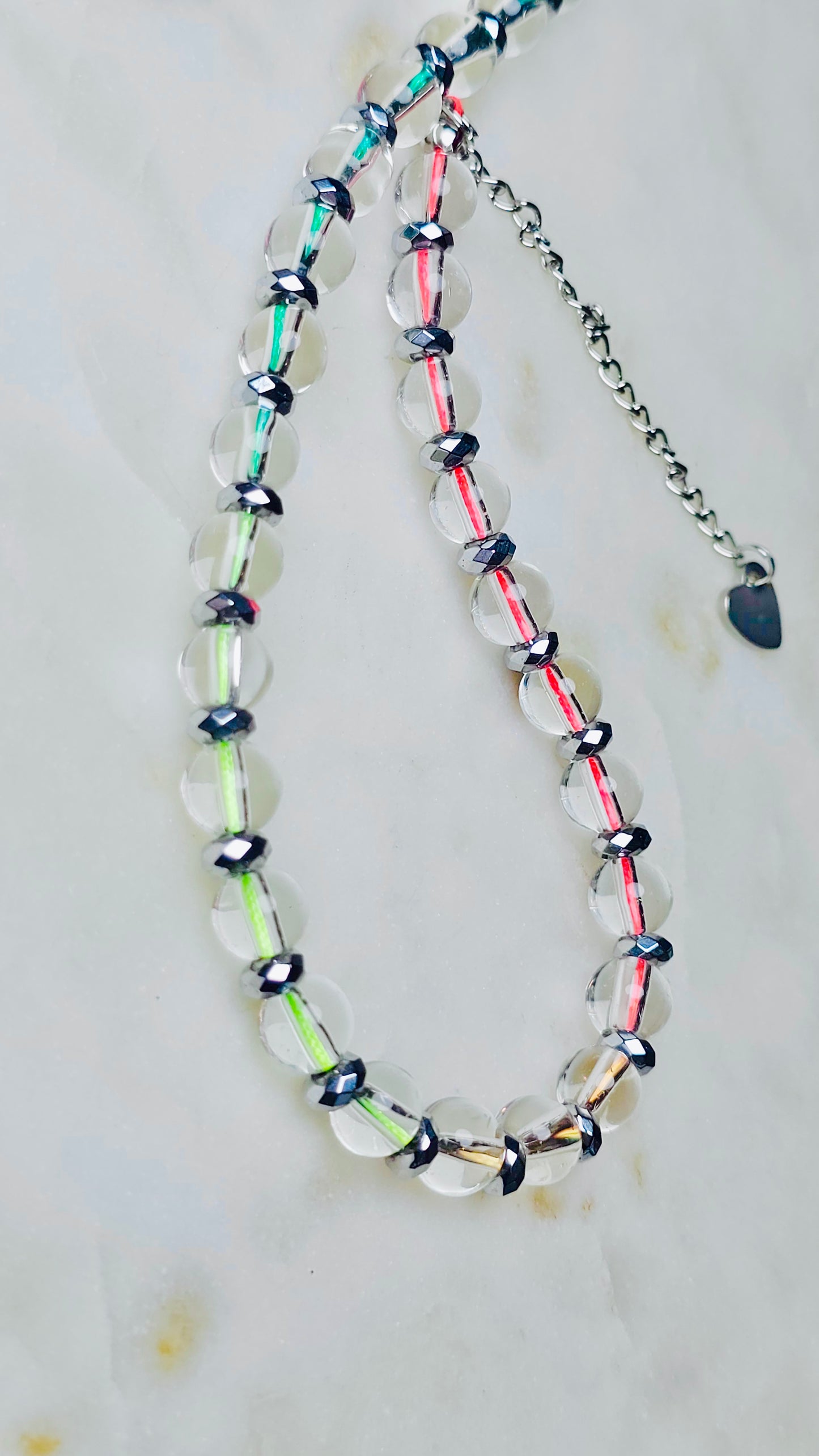 Rainbow Prism Necklace™ | Clear Quartz & Hematite Choker Adjustable | Rainbow Crystal Necklace | Healing Jewelry | Rave Jewelry | Stainless Steel
