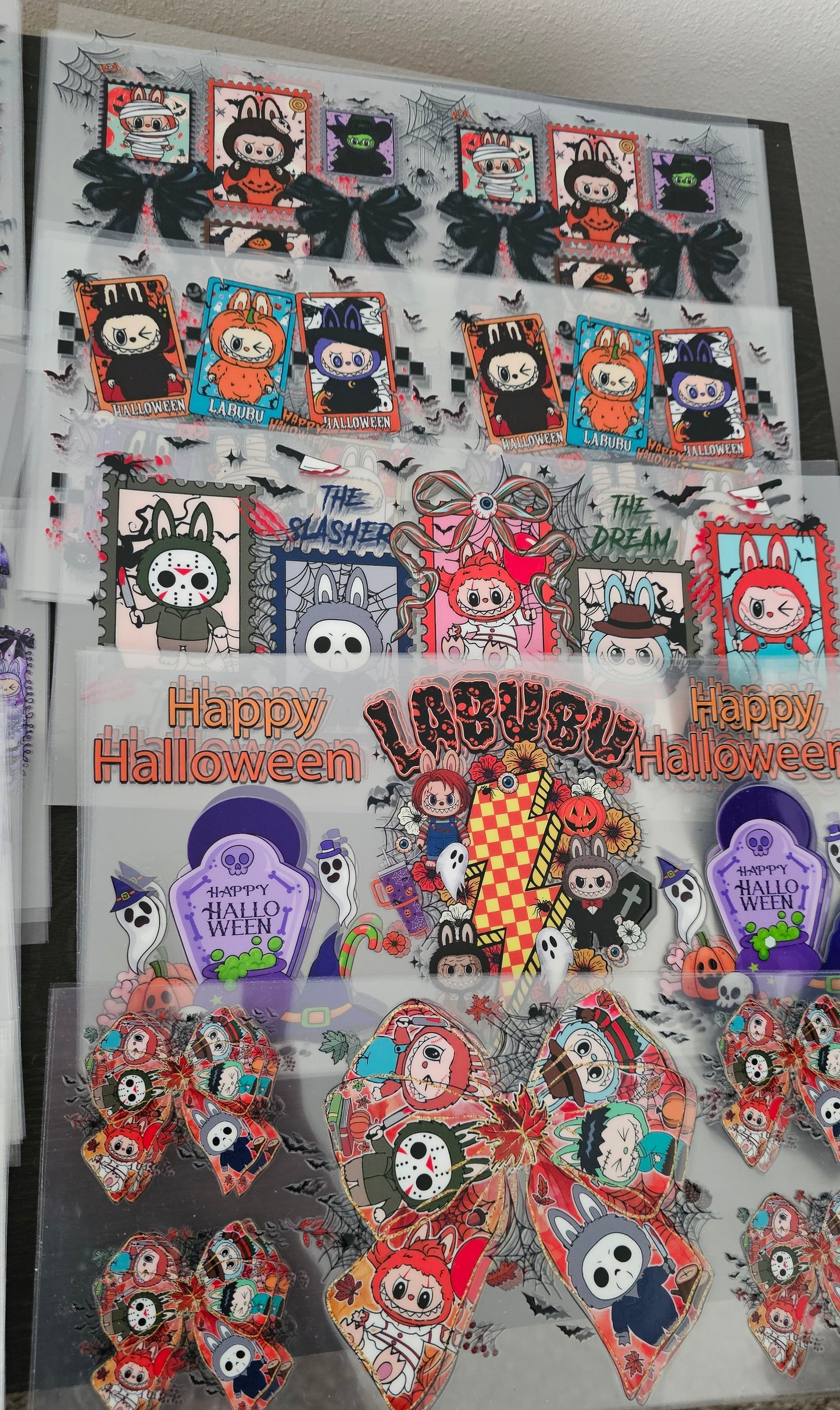 89 Labubu Horror Cup Wraps/ Stitch/ Halloween Tumbler Wrap Bundle/ Creepy 16 oz UVDTF Wraps/ Horror Movie Cup Supplies/ Snow Globe