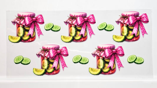 Pickles Pink Bow Jar UVDTF Wrap 16 oz