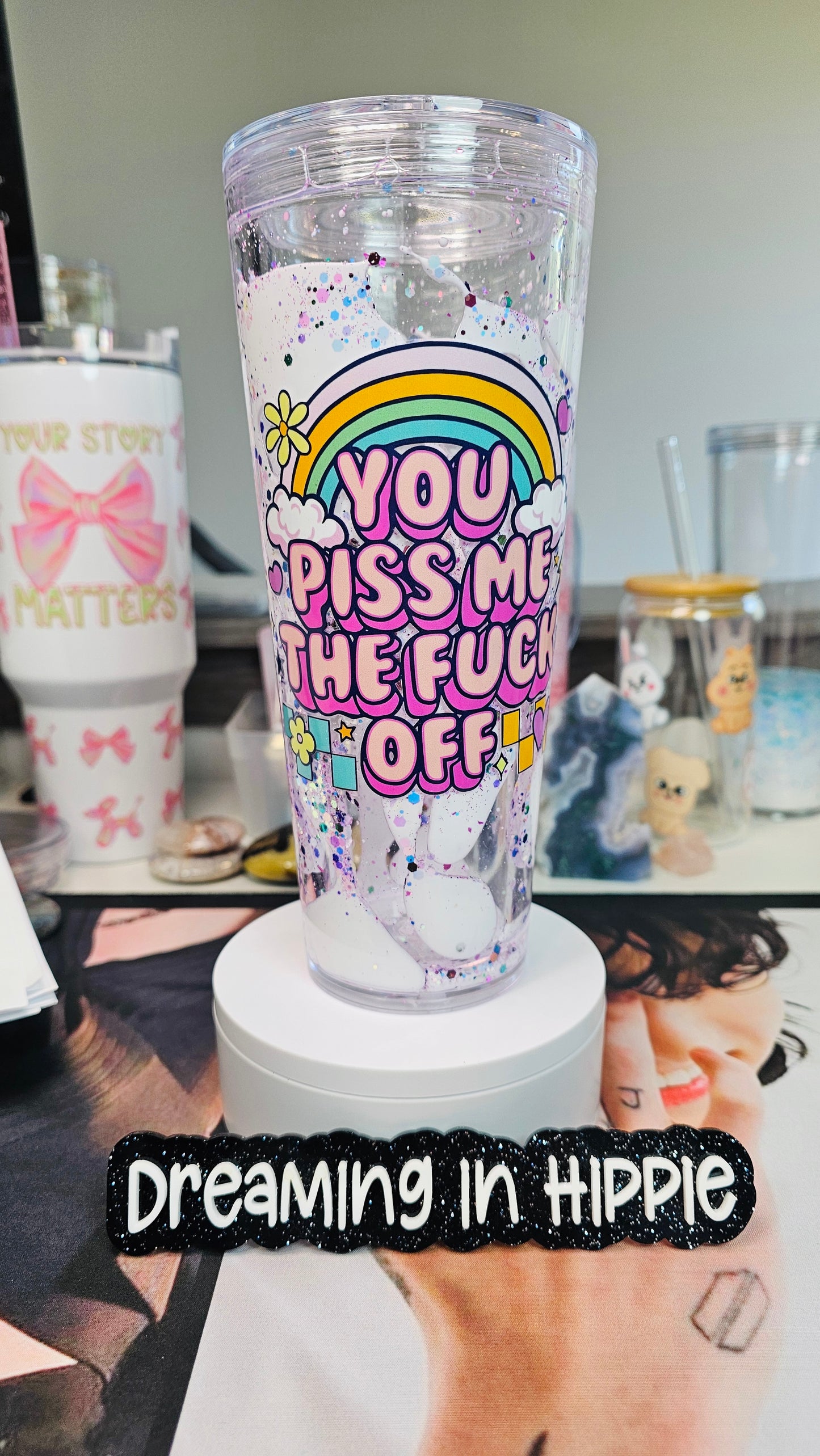 You Piss Me the F*** Off Funny Sarcastic Tumbler / Lava Drip Cup / Glitter / UVDTF Wrap / Funny Gift