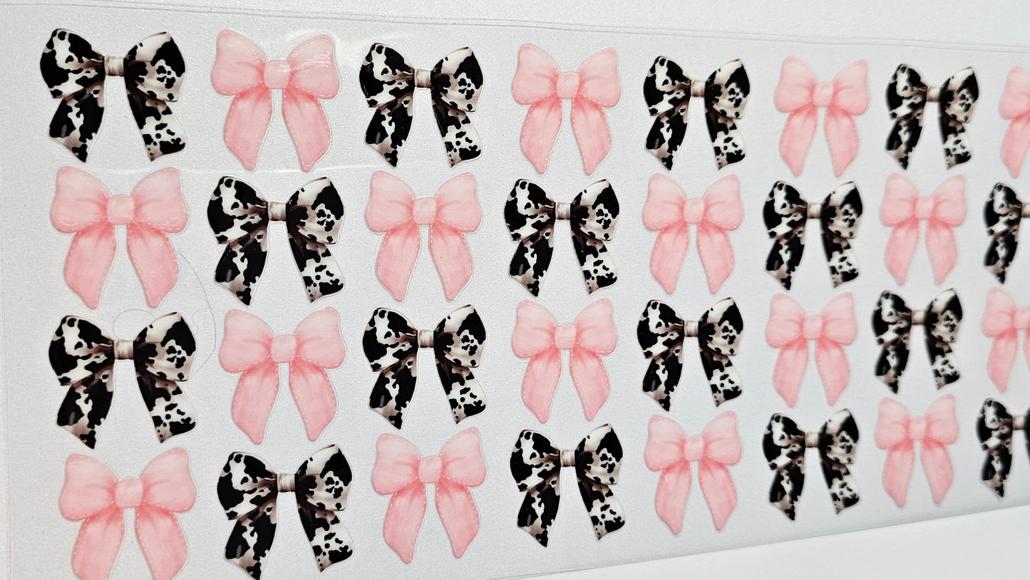 Pink and Cow Print Bow UVDTF Wrap 16 oz