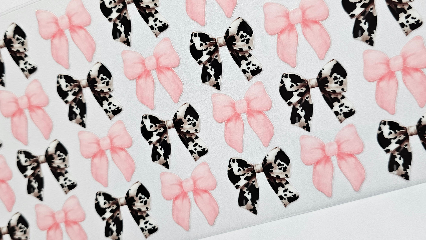 Pink and Cow Print Bow UVDTF Wrap 16 oz