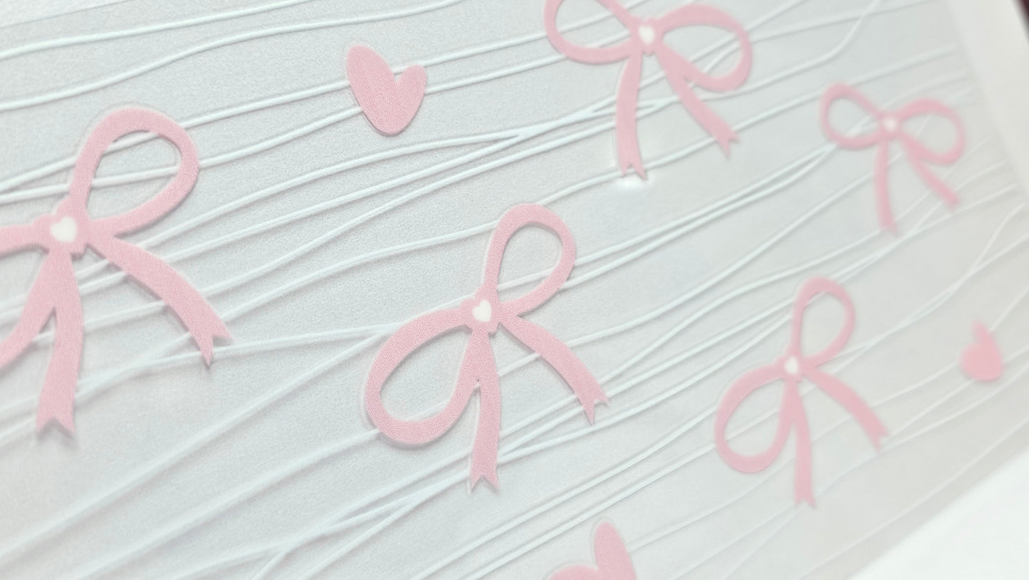 Pink Bows with White Lines UVDTF Wrap 16 oz