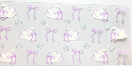 Swans Delicate Flowers Bows UVDTF Wrap 16 oz