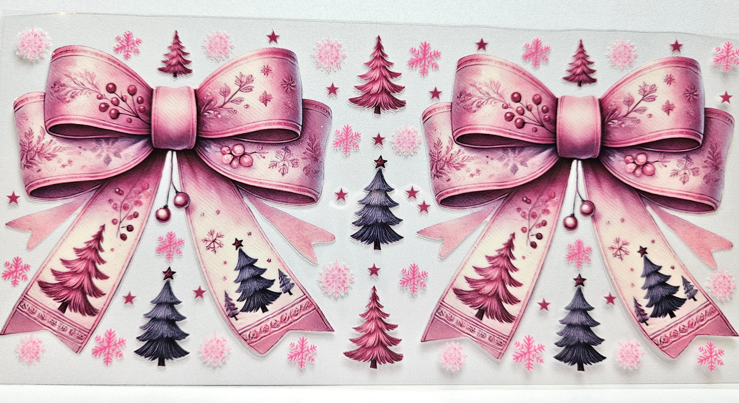Pink Christmas Bows UVDTF Wrap 16 oz