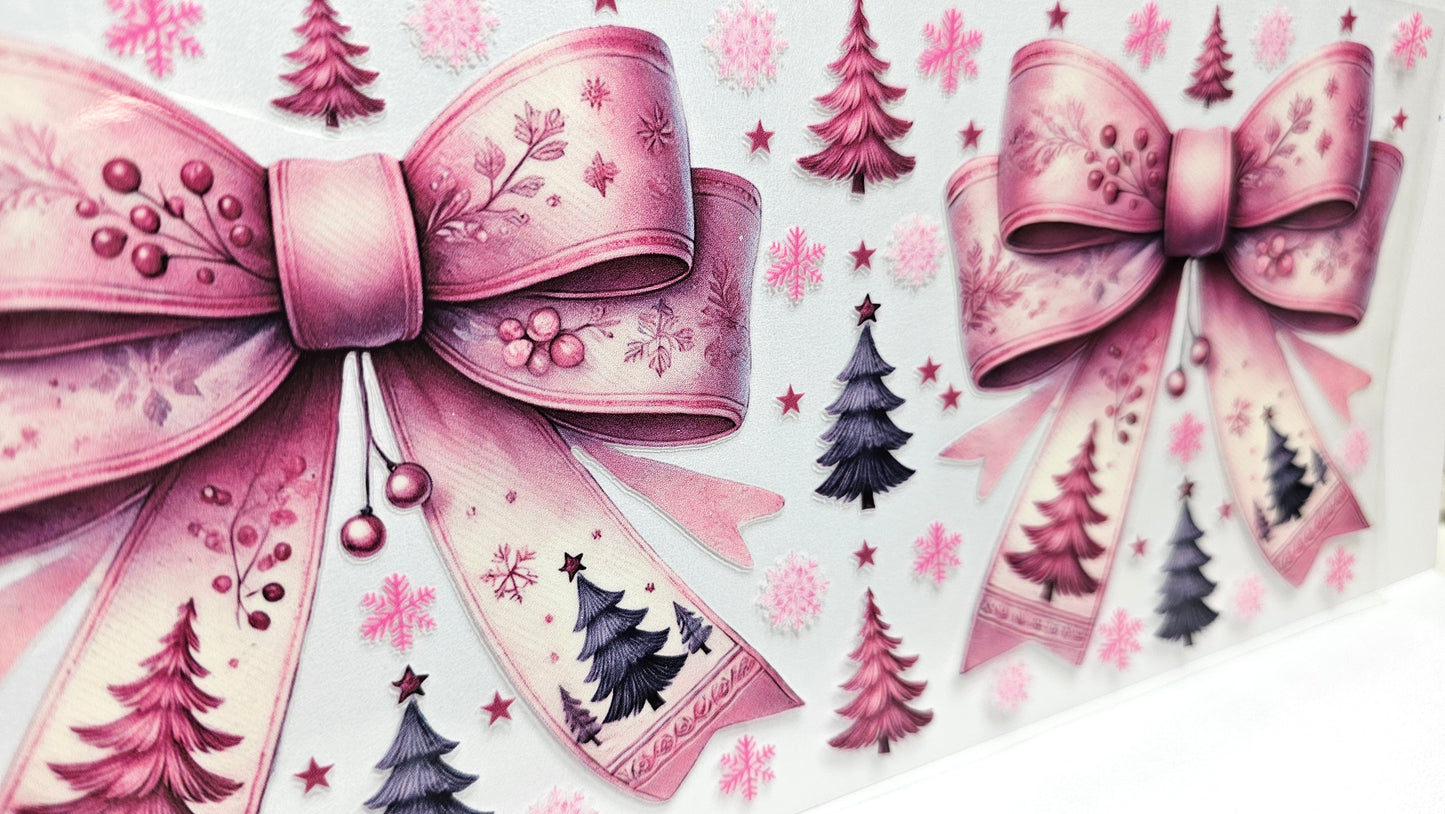 Pink Christmas Bows UVDTF Wrap 16 oz