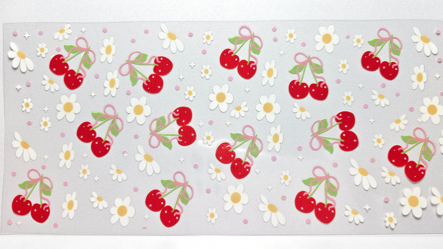Cherries Daisies and Bows UVDTF Wrap 16 oz