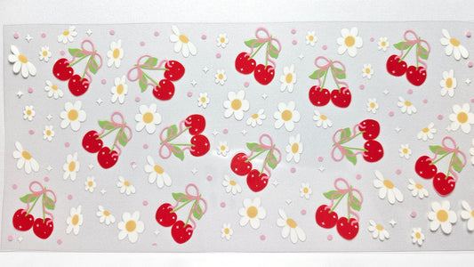 Cherries Daisies and Bows UVDTF Wrap 16 oz