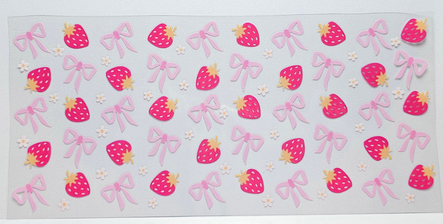 Strawberries and Bows UVDTF Wrap 16 oz