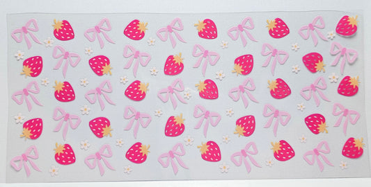 Strawberries and Bows UVDTF Wrap 16 oz