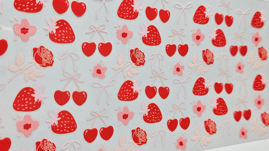 Cherries, Strawberries and Bows UVDTF Wrap 16 oz