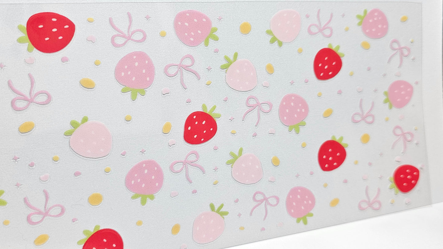 Strawberries and Bows UVDTF Wrap 16 oz