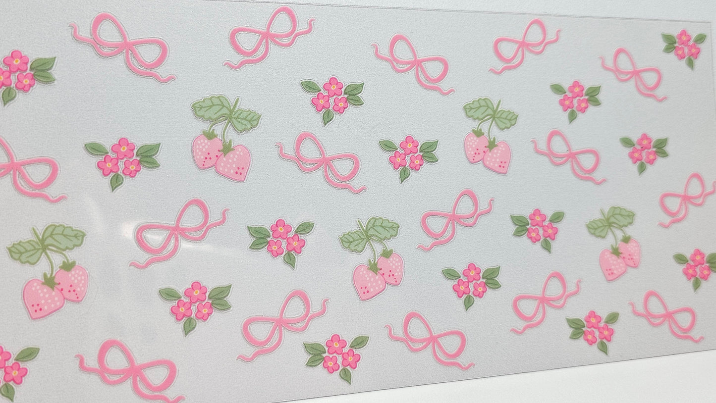 Strawberries and Bows UVDTF Wrap 16 oz