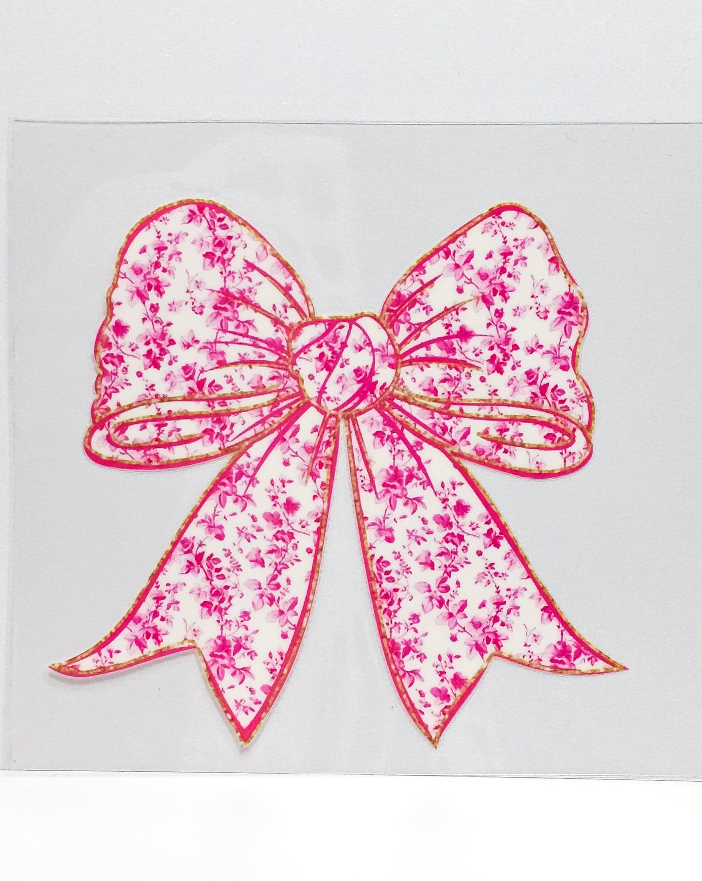 Pink Bow Decal Size UVDTF