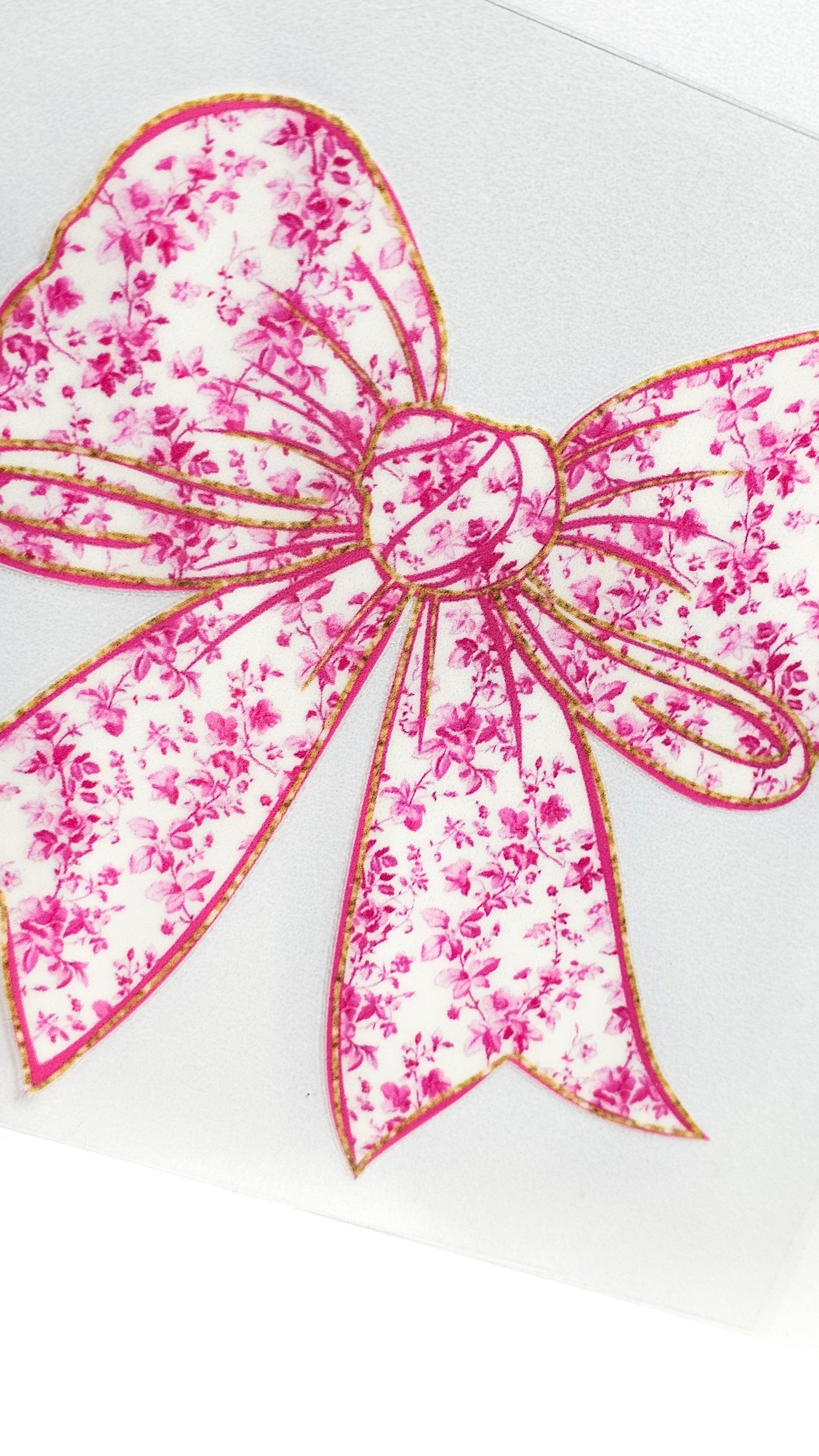 Pink Bow Decal Size UVDTF
