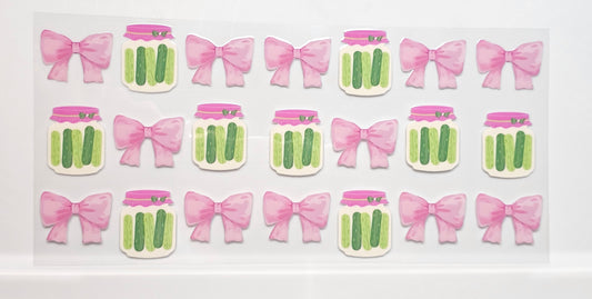 Pickles Pink Bow UVDTF Wrap 16 oz 2 Decals