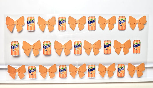 Fanta Soda Cans with Orange Bows Drink UVDTF Wrap 16 oz