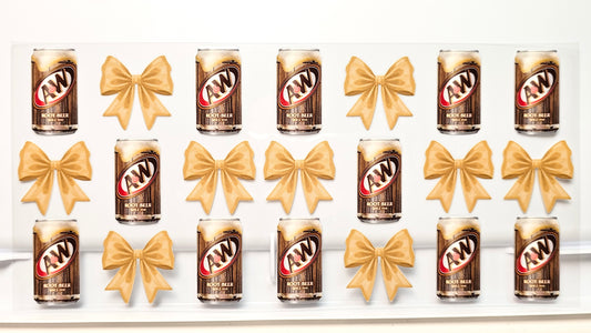 A&W Root Beer Soda with Bows Drink UVDTF Wrap 16 oz