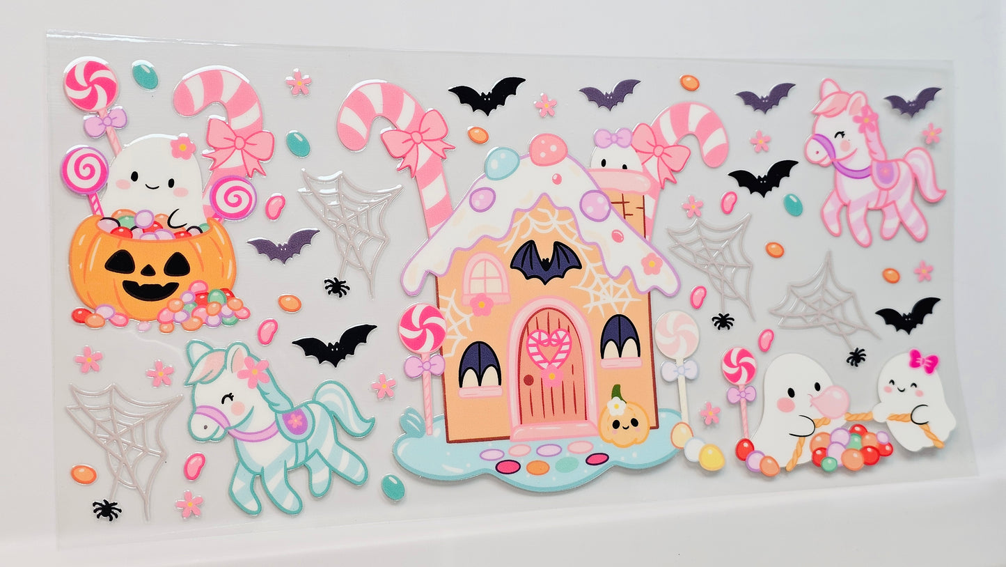 Christmas Halloween Haunted Gingerbread House UVDTF Wrap 16 oz