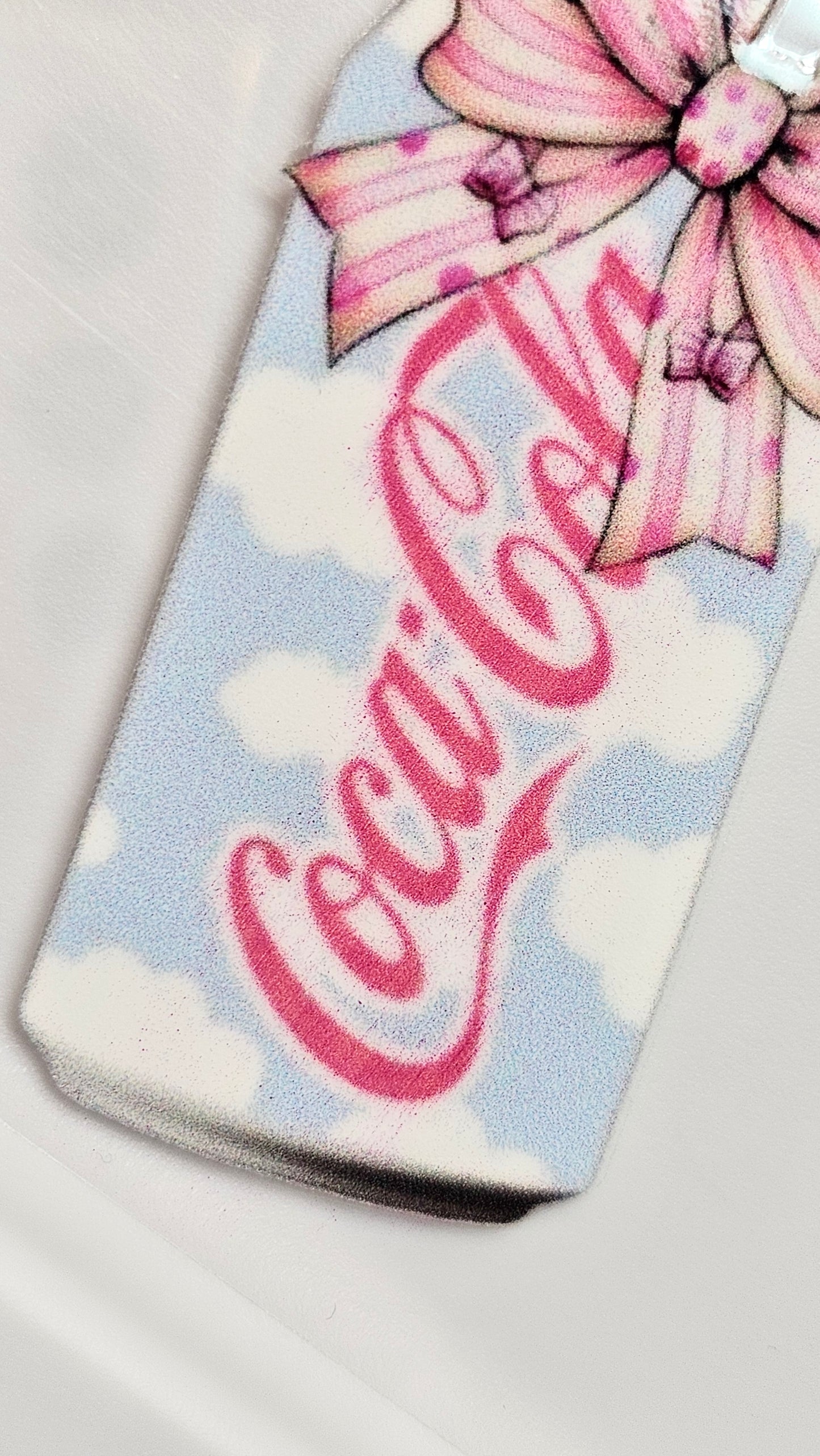 Coca Cola with Clouds and Bows Flowers Drink UVDTF Wrap 16 oz