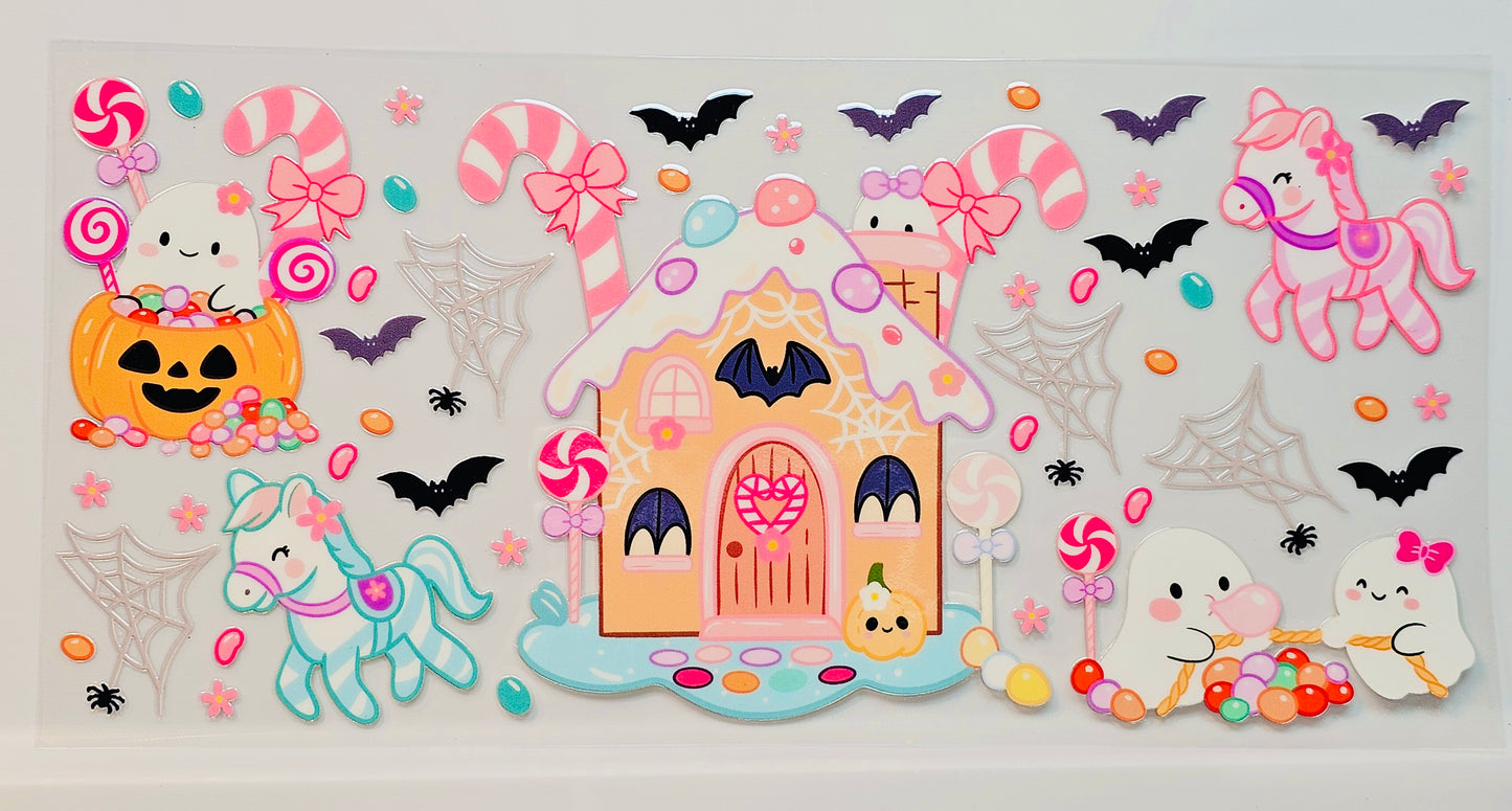 Christmas Halloween Haunted Gingerbread House UVDTF Wrap 16 oz