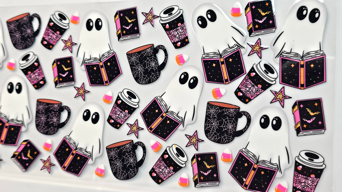 Halloween Ghosties Drink Coffee UVDTF Wrap 16 oz