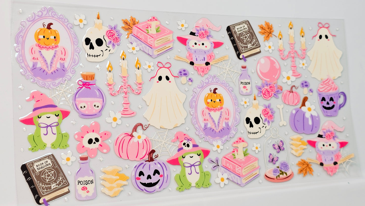 Halloween Ghosties Skulls Pumpkins Frogs Bats UVDTF Wrap 16 oz