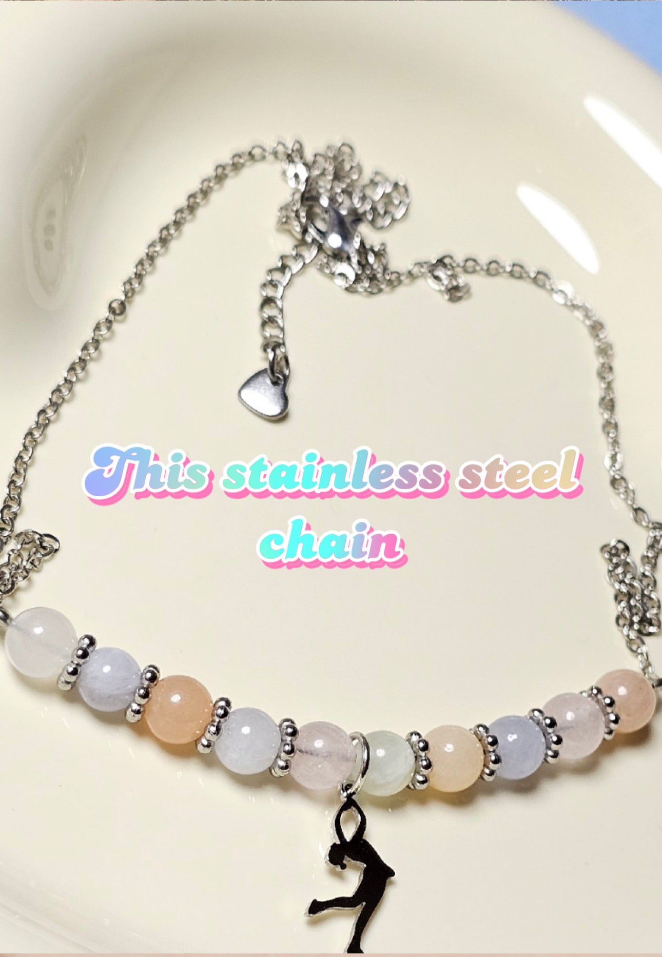 Moon Phase Protection Necklace™ | Black Onyx & Galaxy Czech Seed Beads | Stainless Steel Crystal Necklace