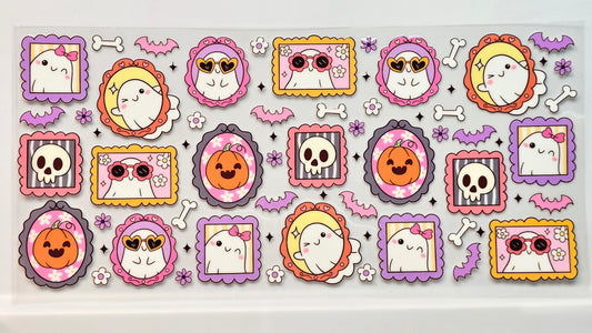 Halloween Ghosties Skulls Bats UVDTF Wrap 16 oz