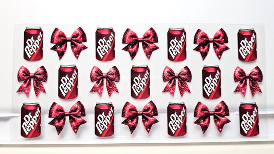 Dr Pepper Sodas with Bows Drink UVDTF Wrap 16 oz