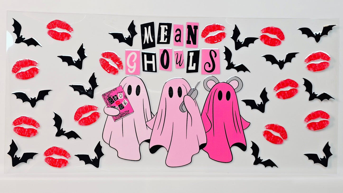 Mean Ghouls Boo Book Halloween Ghosties Mean Girls Bats UVDTF Wrap 16 oz