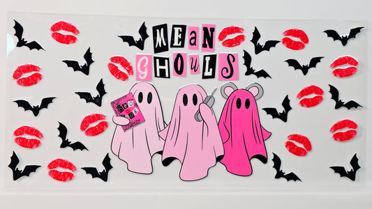 Mean Ghouls Boo Book Halloween Ghosties Mean Girls Bats UVDTF Wrap 16 oz